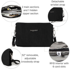 Baggallini The Only Mini Bag ( Black , One Size ) Black One Size U1