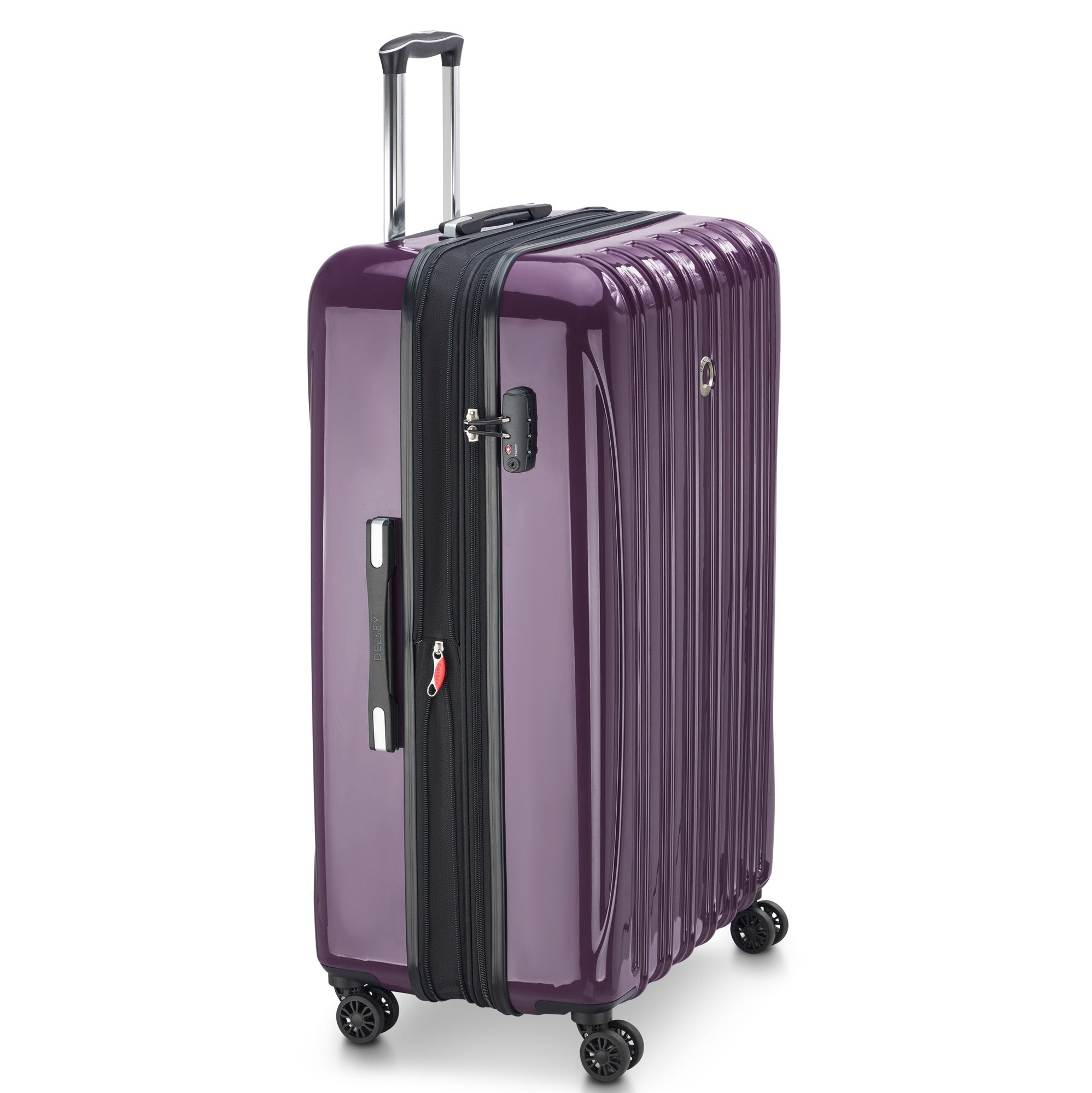 DELSEY Paris Helium Aero Hardside Expandable Luggage with Spinner Wheels ( Plum , Checked-Large 29 Inch ) Plum Checked Large 29 Inch U1