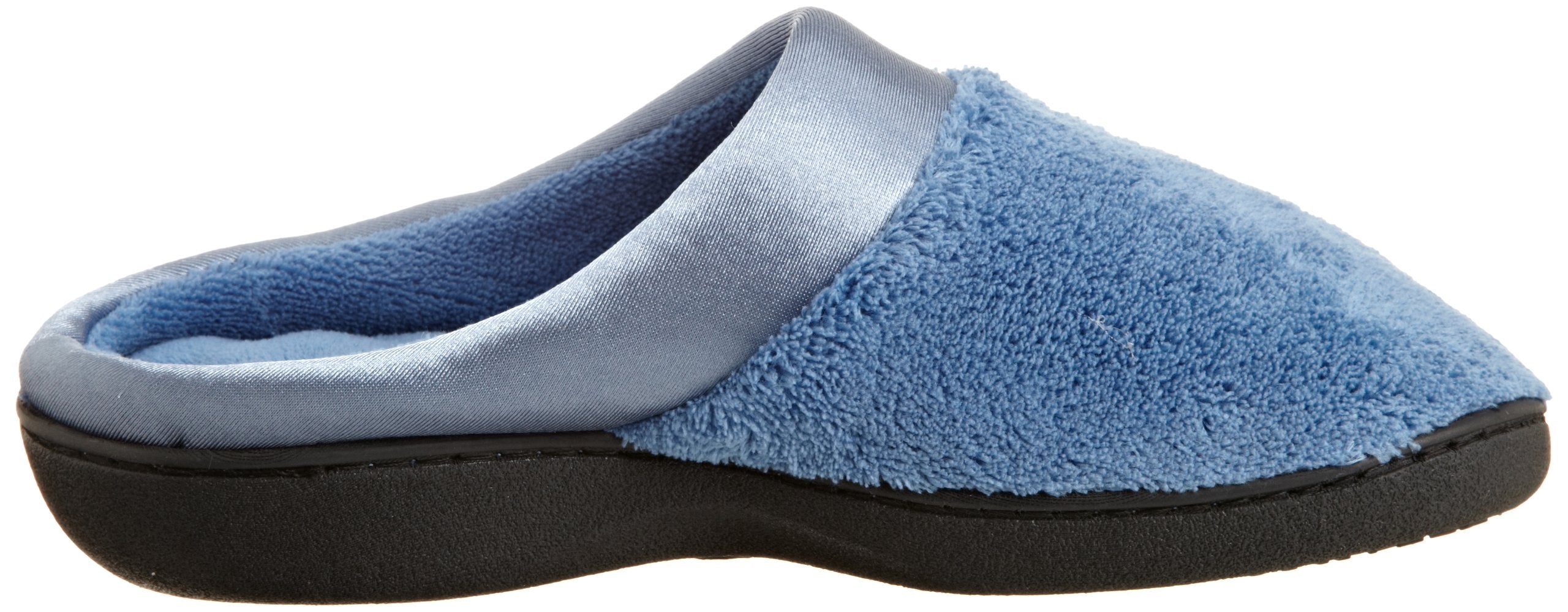 Isotoner Women's Microterry PillowStep Satin Cuff Clog Slippers Denim Medium 7 5 8 B M US U2