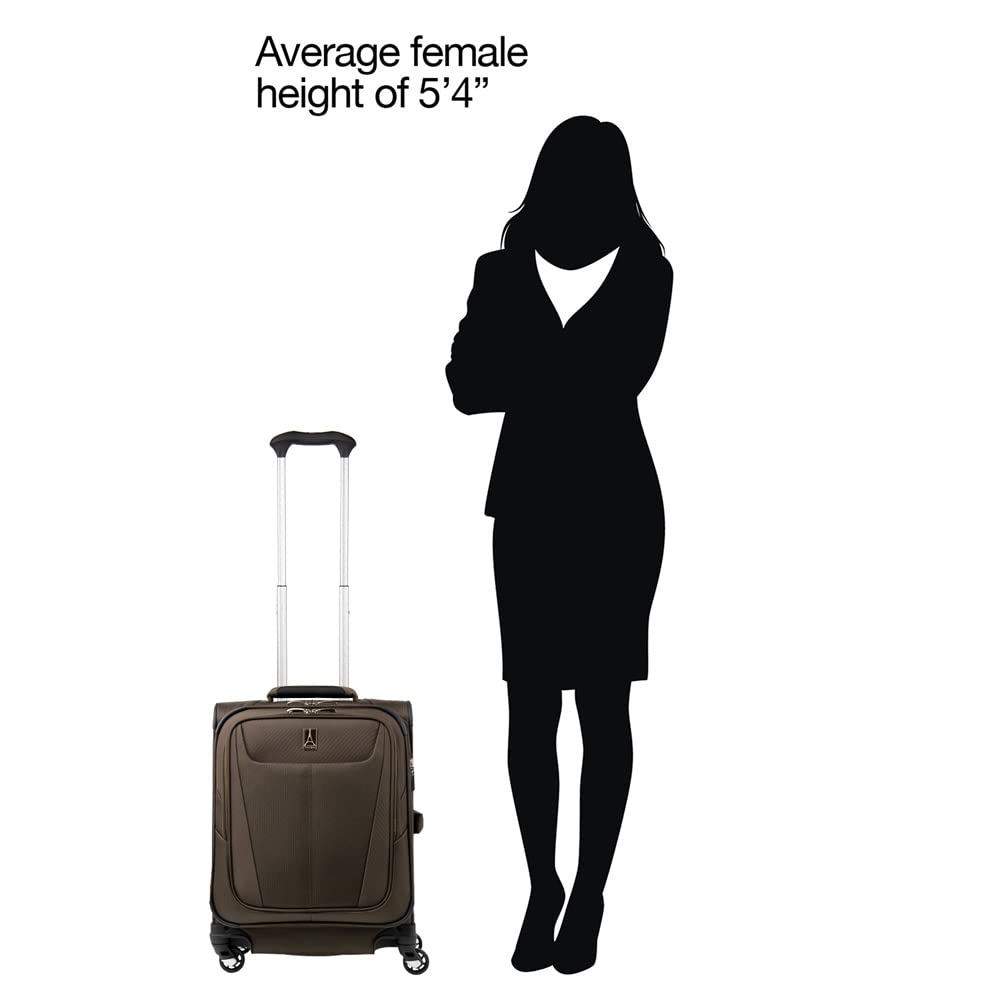 Travelpro Maxlite 5 Softside Expandable Luggage with 4 Spinner Wheels, Lightweight Suitcase, Men and Women ( Mocha , Carry-on 19-Inch ) Mocha Carry On 19 Inch U8