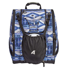 Athalon Everything Ski Boot Bag and Backpack Plus– Ski - Snowboard – Holds Everything – (Ski Boots, Helmet, Goggles, Gloves) ( Indigo/Aztec , One Size ) Indigo/Aztec One Size U2