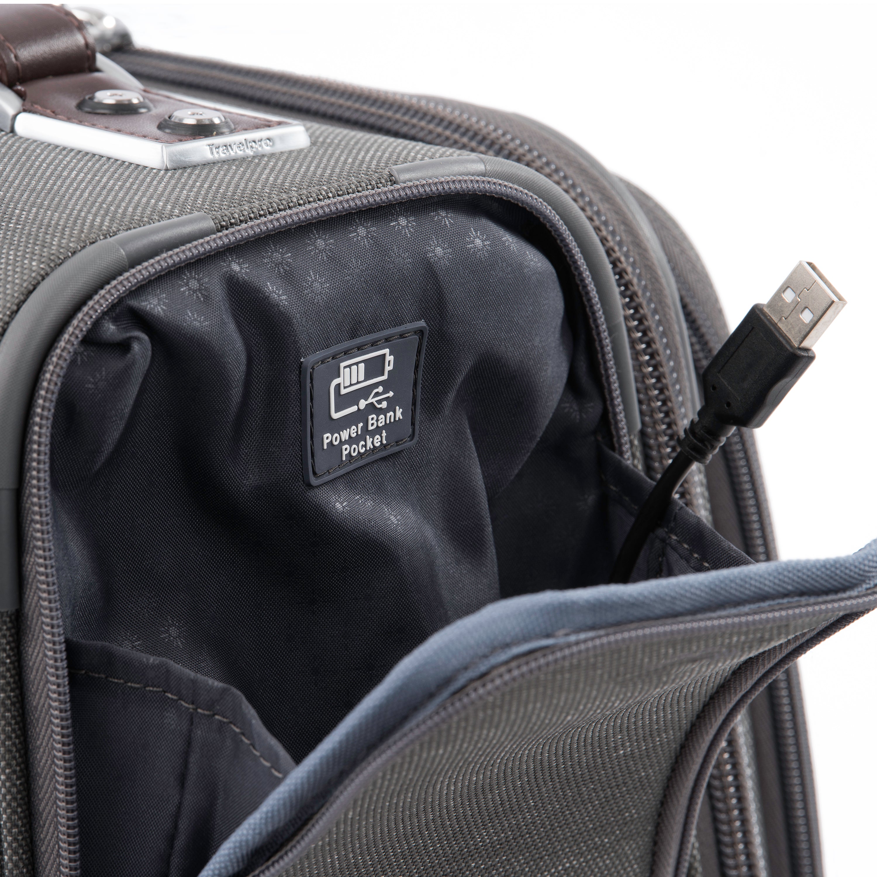 Travelpro Platinum Elite Underseat Spinner Tote Bag with USB Port Vintage Grey 16 Inch U2