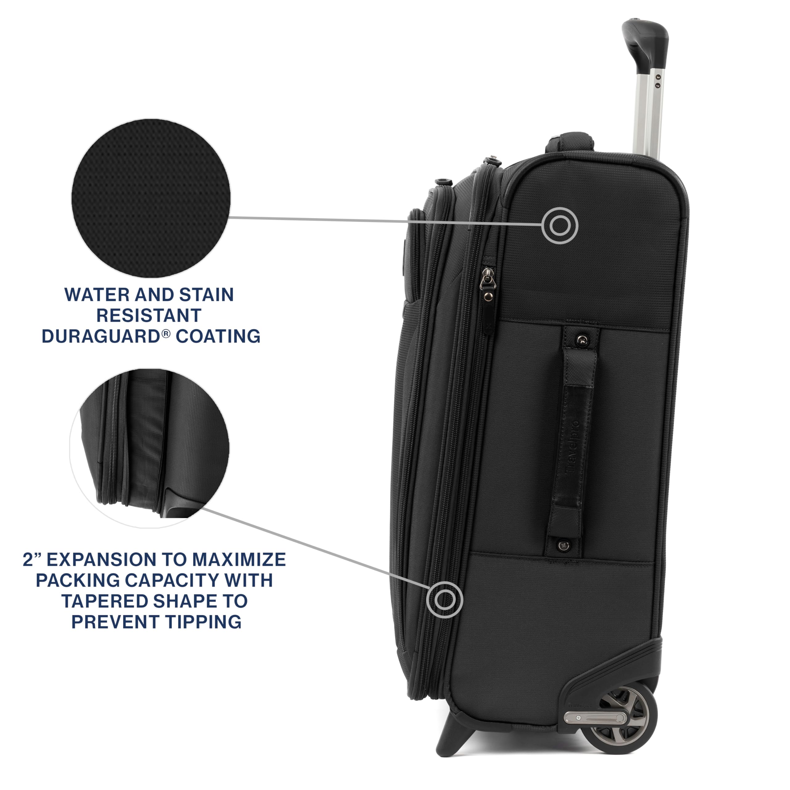 Travelpro Tourlite Softside 22" Expandable Carry-On Rollaboard (2-Wheel) Lightweight Luggage ( Black , Carry-on 22-Inch ) Black Carry On 22 Inch U26