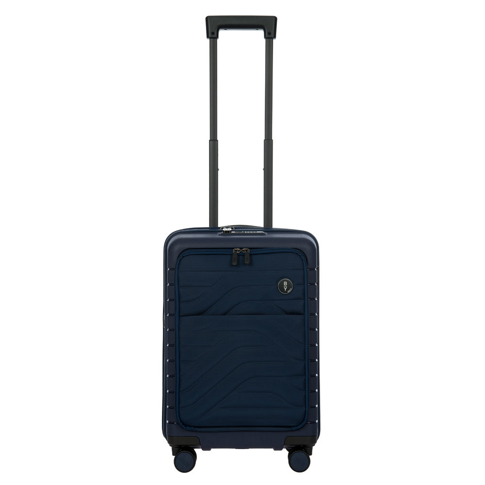 Brics B|Y Ulisse Carry-On Spinner  Lightweight Hard Shell Luggage, Smooth 360 Double Wheels, TSA Combination Lock, USB Port & Interior Organization - 21 Inch with Pocket ( Ocean Blue , One Size ) Ocean Blue One Size U1