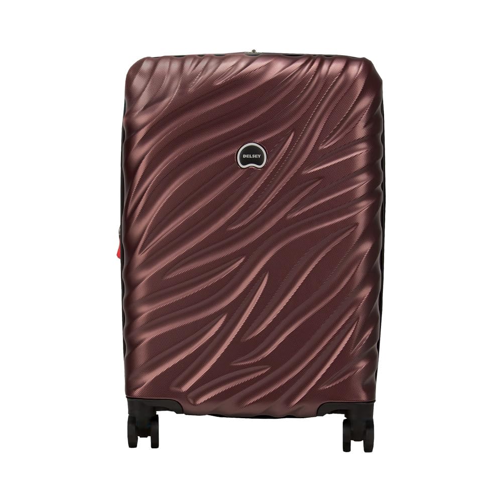 Delsey Alexis Lightweight Luggage, 4-Wheel Spinners Hardshell Suitcase, Expandable with TSA Lock  ( Burgundy , Checked-Large 29-Inch ) Burgundy Checked Large 29 Inch U8