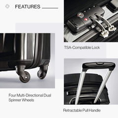 Samsonite Winfield 2 Hardside Luggage with Spinner Wheels Brushed Anthracite Checked Medium 24 Inch U11