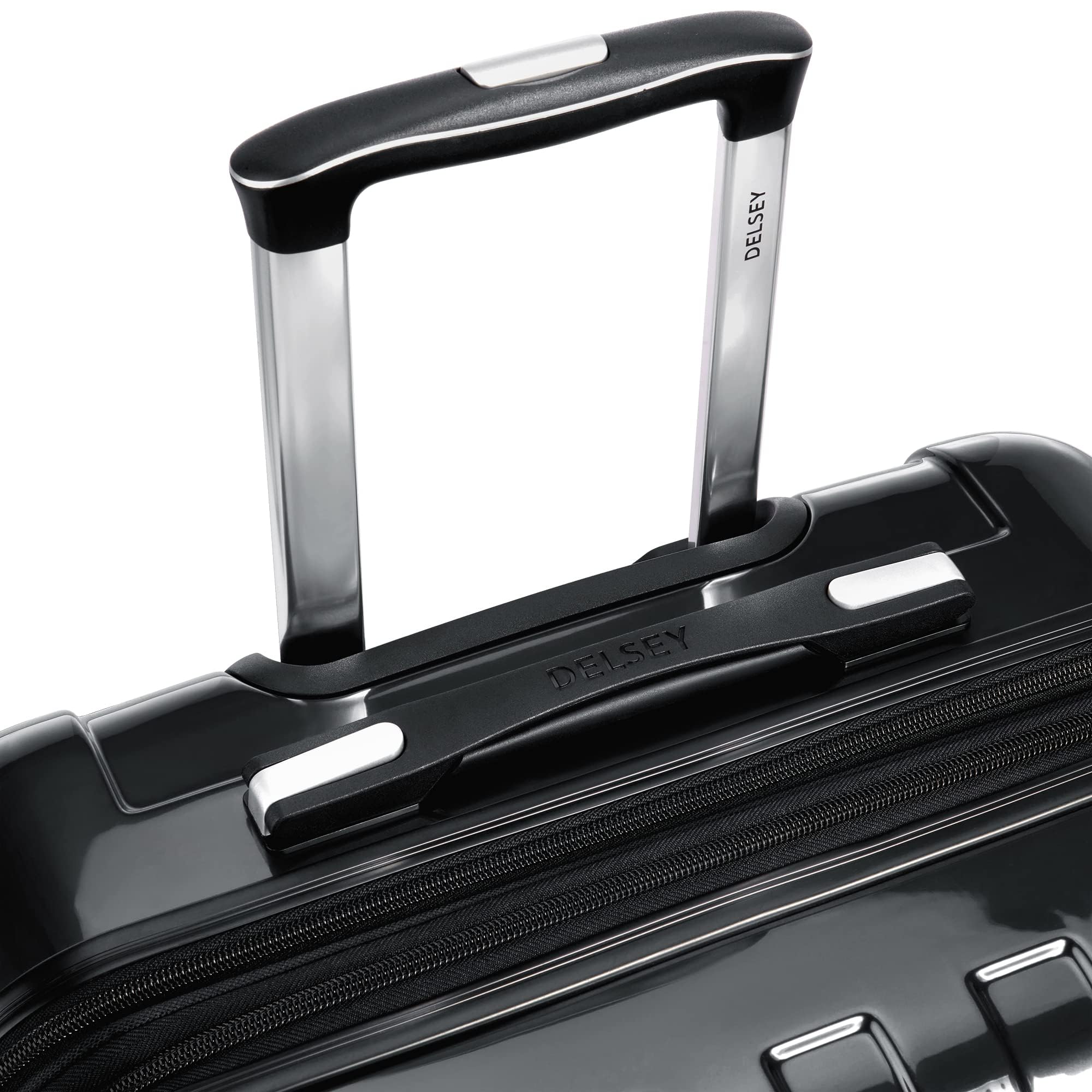 DELSEY PARIS Helium Aero Hardside Expandable Luggage with Spinner Wheels ( Black , Checked-Medium 24 Inch ) Black Checked Medium 24 Inch U21