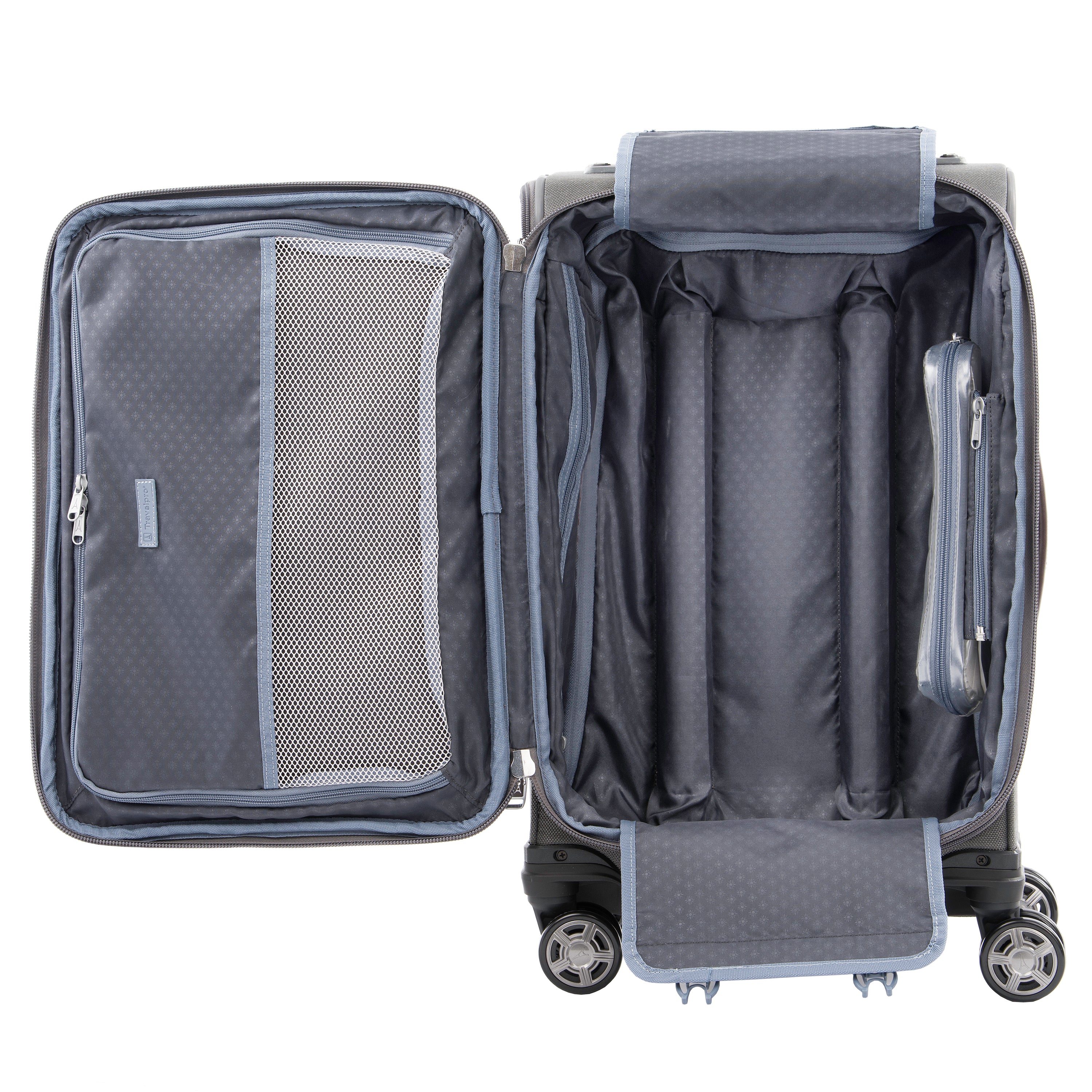 Travelpro Platinum Elite Softside Expandable Luggage, 8 Wheel Spinner Suitcase, USB Port, Suiter, Men and Women U3