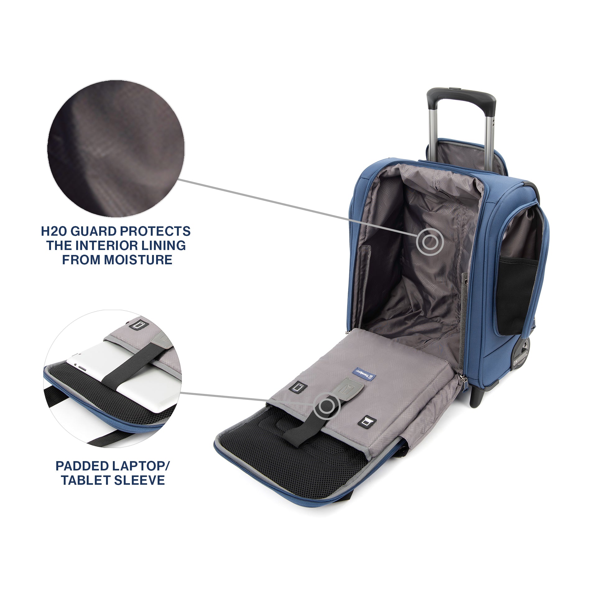 Travelpro Tourlite Softside Lightweight Rolling Underseat Compact Carry-On Upright 2 Wheel Bag, Men and Women, 15-Inch ( Blue , One Size ) Blue One Size U17