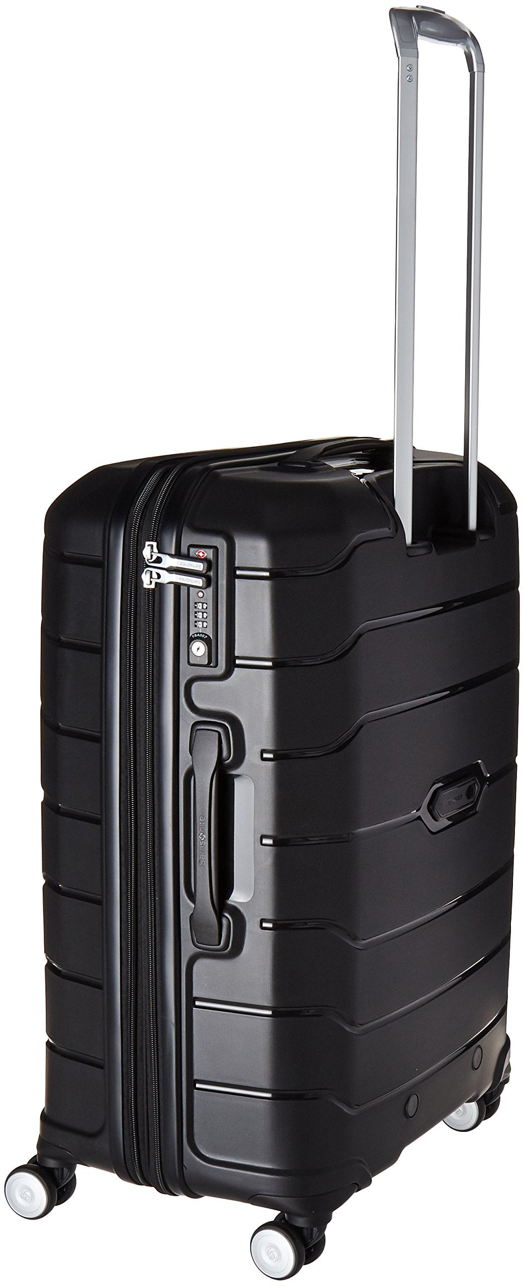 Samsonite Freeform Hardside Expandable with Double Spinner Wheels ( Black , Checked-Medium 24-Inch ) Black Checked Medium 24 Inch U2