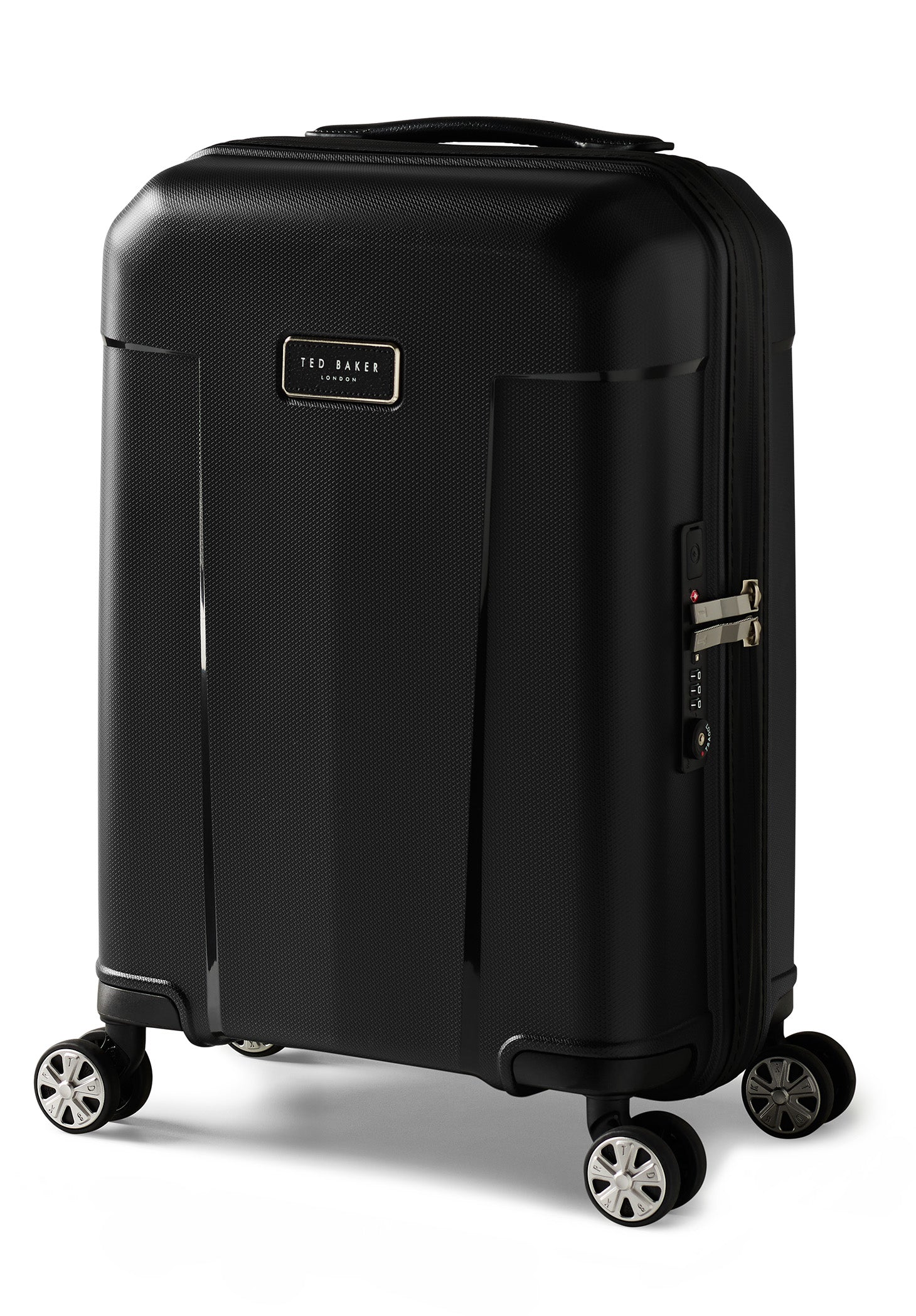 Ted Baker Flying Colours Hardside Trolley 4 Wheel Spinner, TSA Lock, Lightweight Suitcase, Men and Women ( Jet Black , 20-Inch Carry-On ) Jet Black 20 Inch Carry On U1