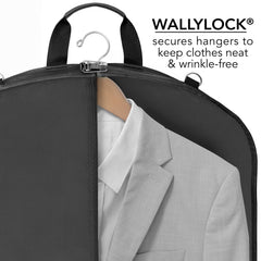 WallyBags 42" Premium Travel Garment Bag with shoulder strap and two large pockets ( Black , 42-inch ) Black 42 Inch U1