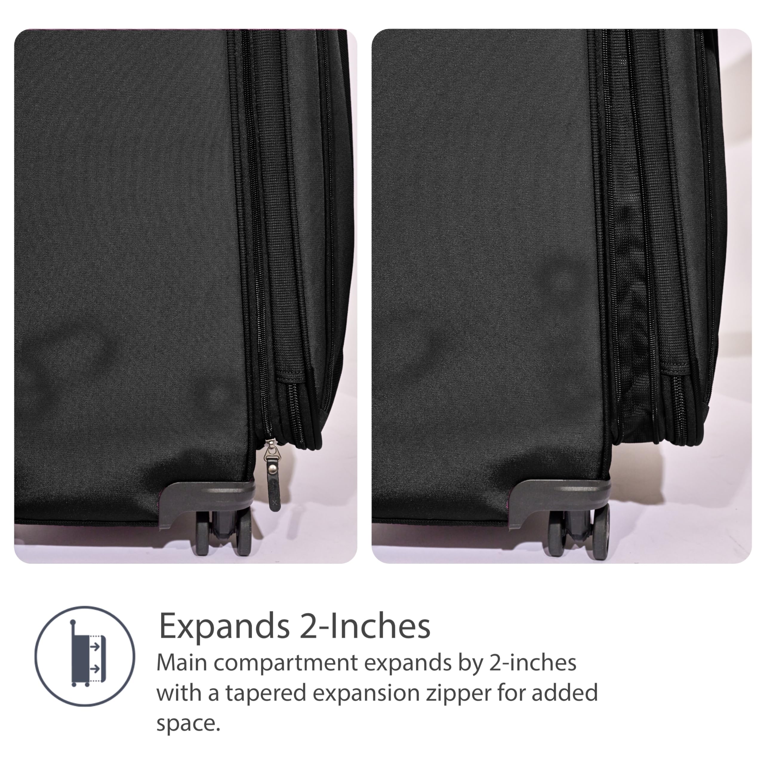 Travelpro Tourlite Softside Expandable Luggage with 4 Spinner Wheels, Lightweight Suitcase, Men and Women ( Black , Carry-On 21-Inch ) Black Carry On 21 Inch U38