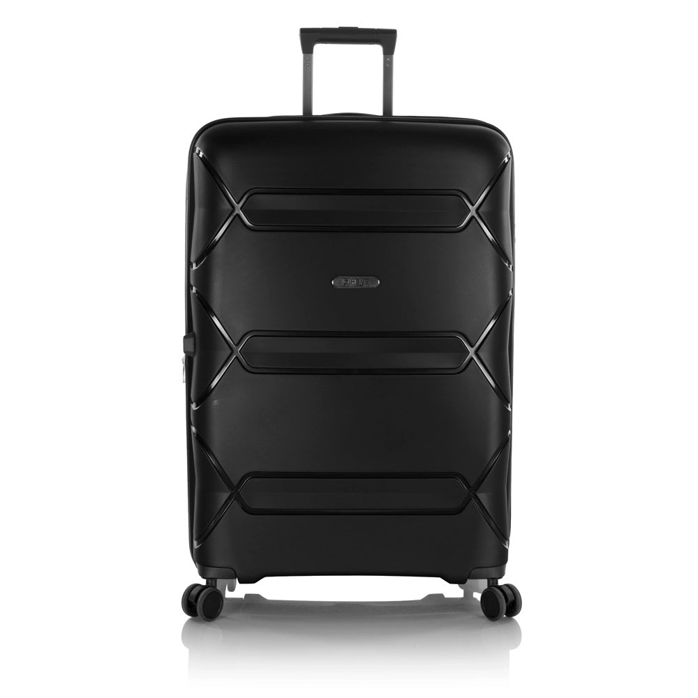 Heys Milos Durable and lightweight luggage, made with Duraflex impact-resistant material, TSA Combination Lock, Dual Spinner Wheels, and Expandable ( Black , 30-Inch Checked-Large ) Black 30 Inch Checked Large U1