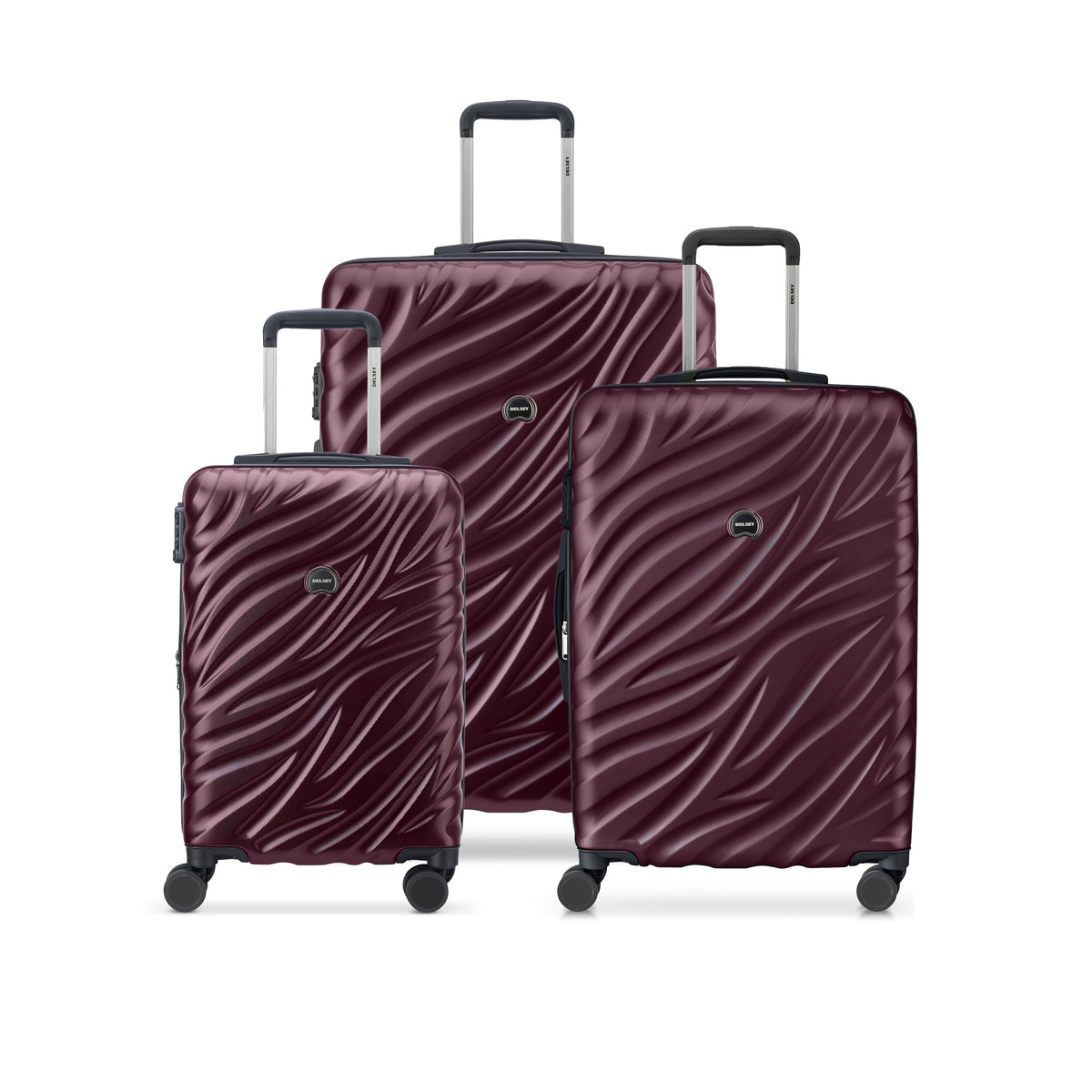 Delsey Alexis Lightweight Luggage, 4-Wheel Spinners Hardshell Suitcase, Expandable with TSA Lock  ( Burgundy , 3-piece Set (21"/25"/29") ) Burgundy 3 Piece Set 21 25 29 U4