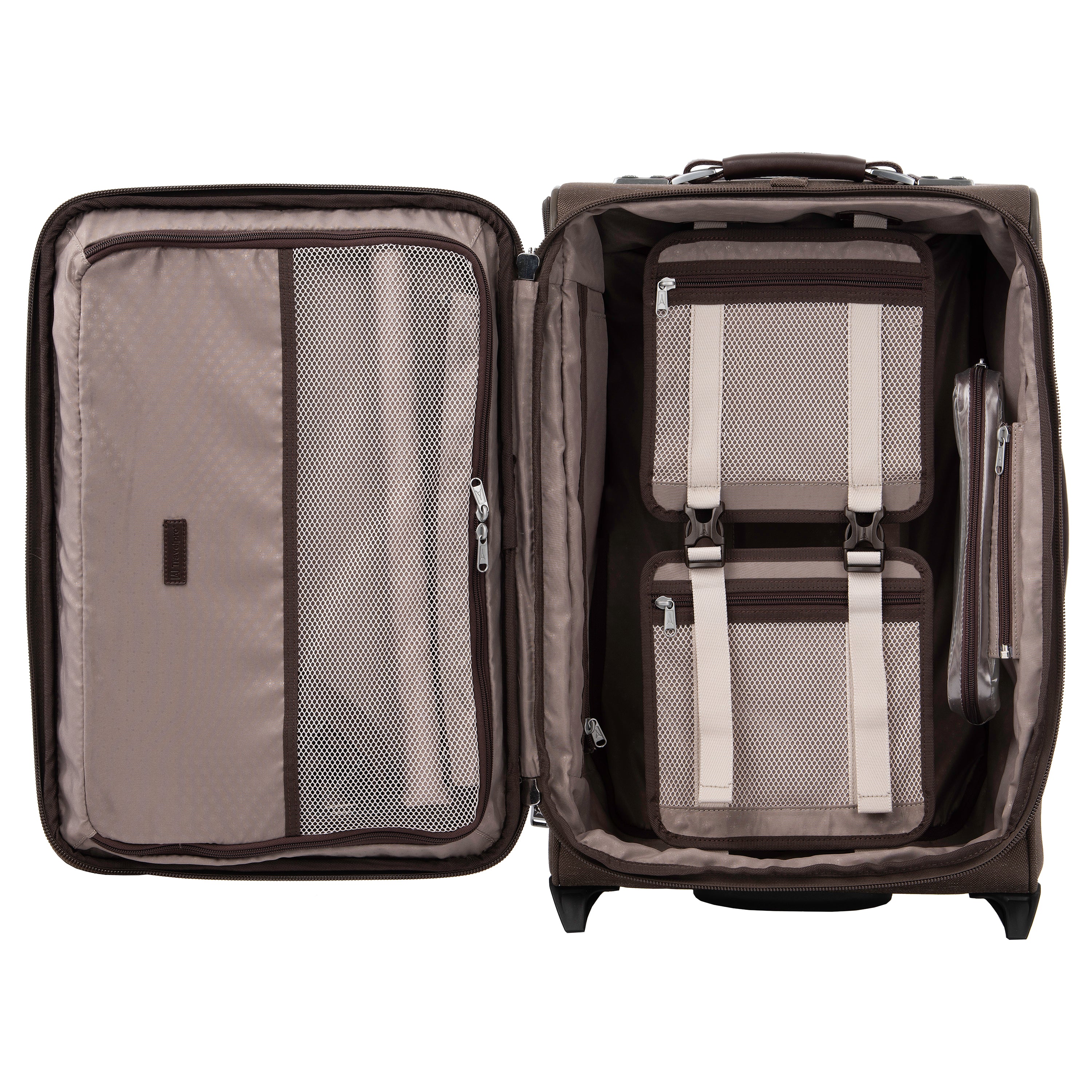 Travelpro Platinum Elite Softside Expandable Luggage, 2 Wheel Upright Suitcase, USB Port, Men and Women ( Rich Espresso , Carry-On 22-Inch ) Rich Espresso Carry On 22 Inch U2
