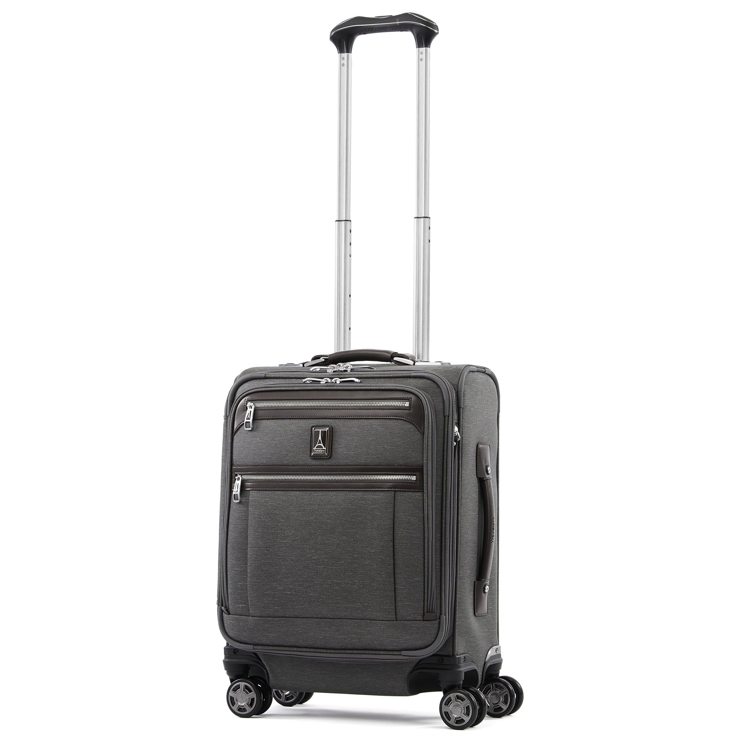 Travelpro Platinum Elite Softside Expandable Checked Luggage, 8 Wheel Spinner Large Suitcase, TSA Lock, Men and Women ( Vintage Grey , International Carry-on 19-Inch ) Vintage Grey International Carry On 19 Inch U5