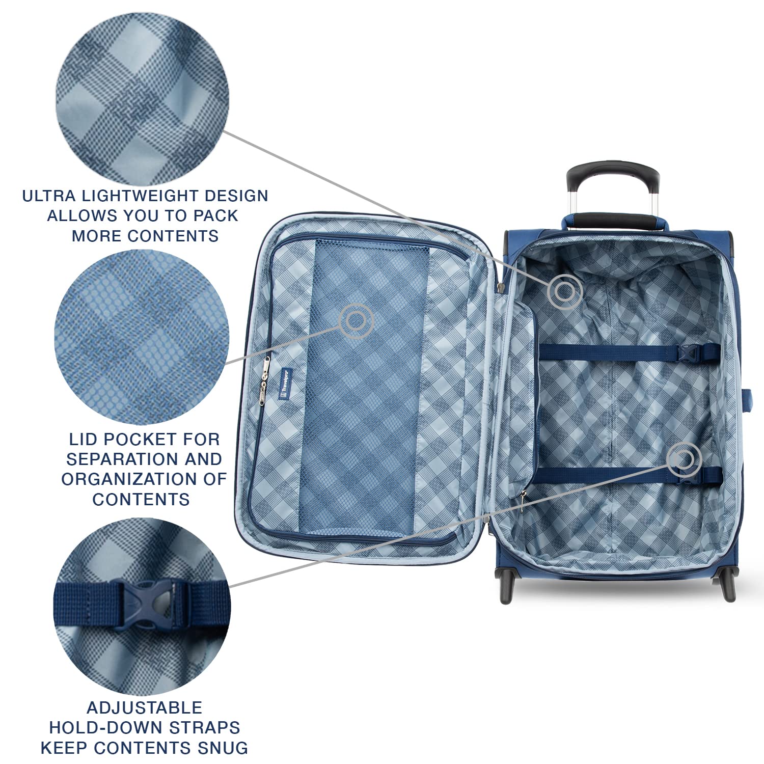 Travelpro Maxlite 5 Softside Expandable Upright 2 Wheel Luggage, Lightweight Suitcase, Men and Women ( Sapphire Blue , Carry-on 22-Inch ) Sapphire Blue Carry On 22 Inch U4