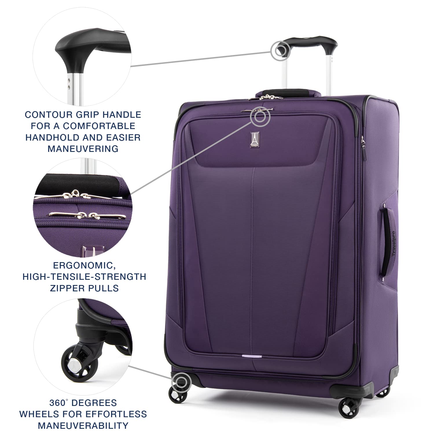 Travelpro Maxlite 5 Softside Expandable Luggage with 4 Spinner Wheels, Lightweight Suitcase, Men and Women U1