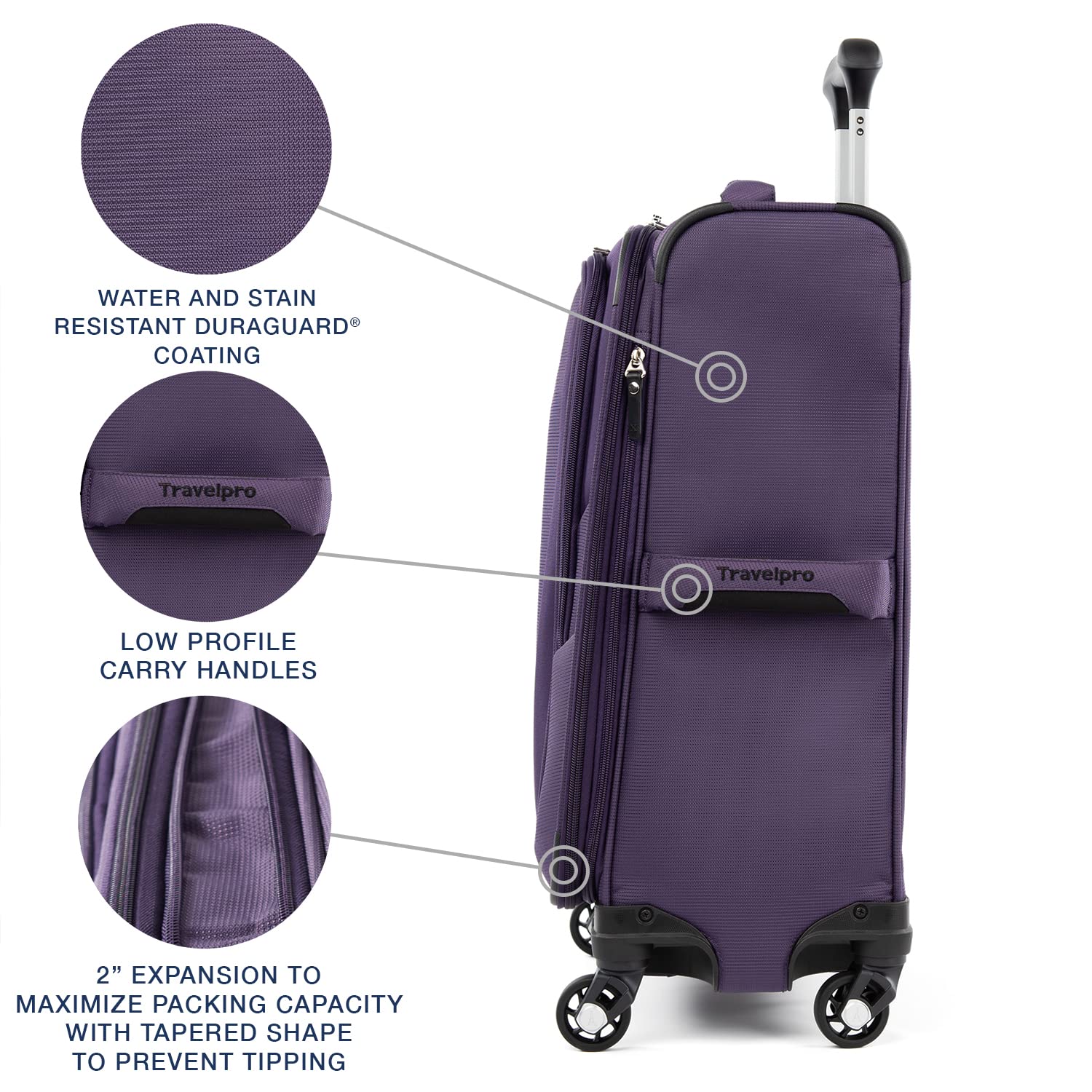 Travelpro Maxlite 5 Softside Expandable Luggage with 4 Spinner Wheels, Lightweight Suitcase, Men and Women ( Imperial Purple , Carry-on 21-Inch ) Imperial Purple Carry On 21 Inch U6