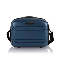 Heys Milos Beauty Case Hardside Lightweight and Crafted with Durable Duraflex, Textured Shell and Metallic Colors, Trolly Sleeve, Adjustable Shoulder Strap, Organize Makeup or Toiletries, Navy ( Navy , Beauty Case ) Navy Beauty Case U1