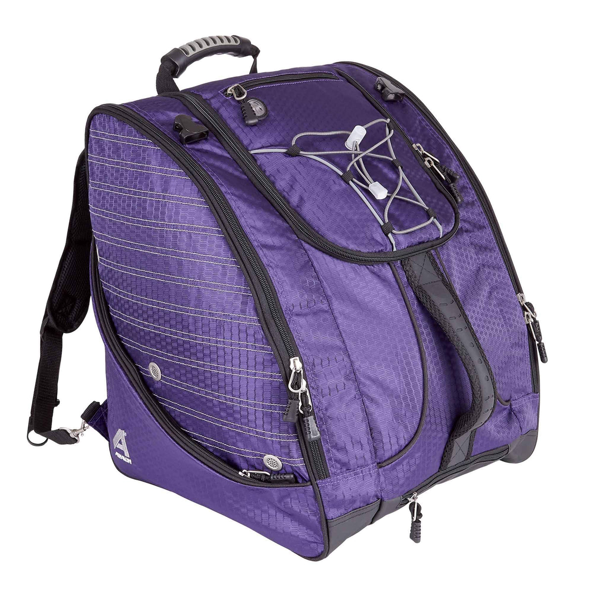 Athalon Everything Ski Boot Bag and Backpack Plus– Ski - Snowboard – Holds Everything – (Ski Boots, Helmet, Goggles, Gloves) ( Purple/Black , One Size ) Purple/Black One Size U3