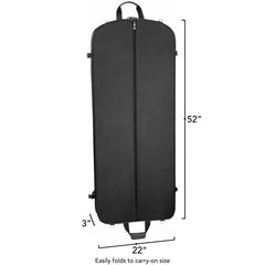 WallyBags 52" Premium Travel Garment Bag with shoulder strap and two large pockets ( Black , 52-Inch ) Black 52 Inch U2