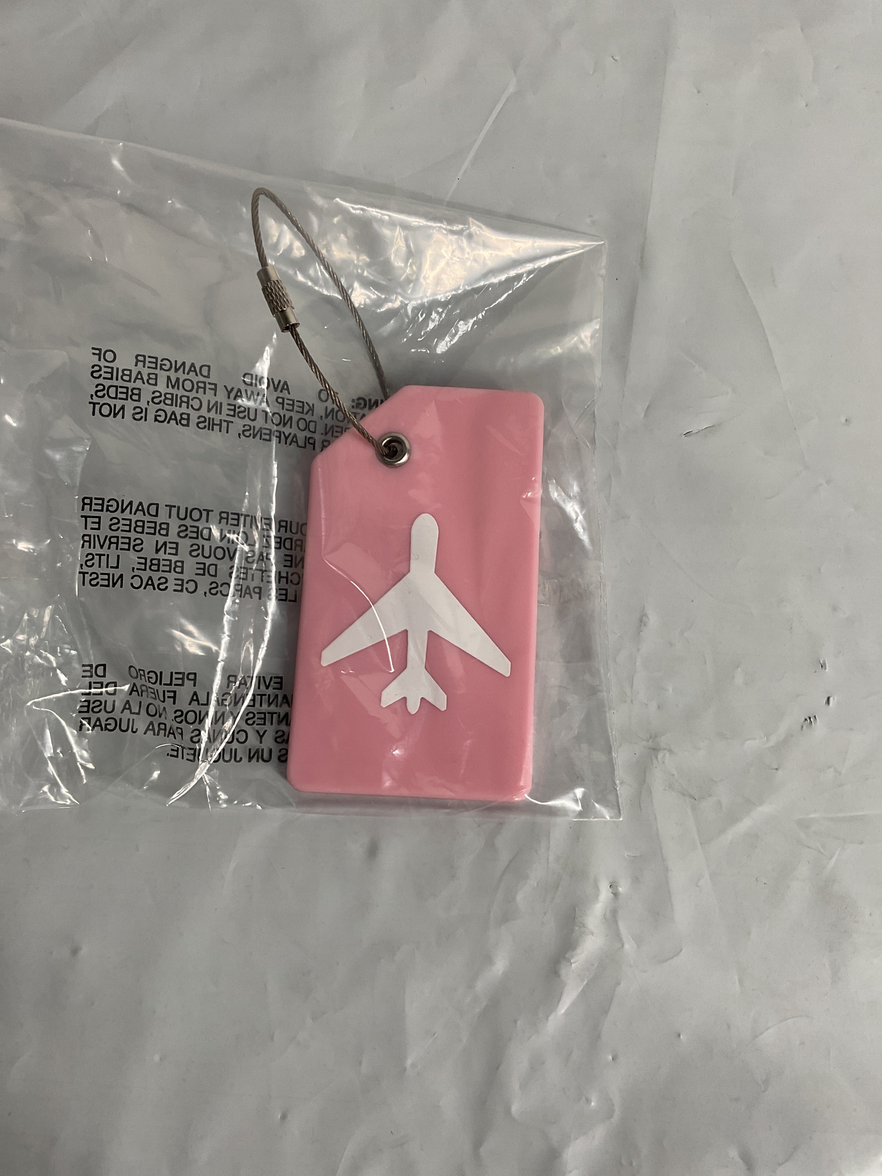 Gostwo 1Pc Silicone Luggage Tag for Suitcases, 26 Initial Letter Baggage Labels Handbag School Bag Suitcase Instrument Tag with Stainless Steel Loop(Pink)(Airplane) Pink01 Airplane U1