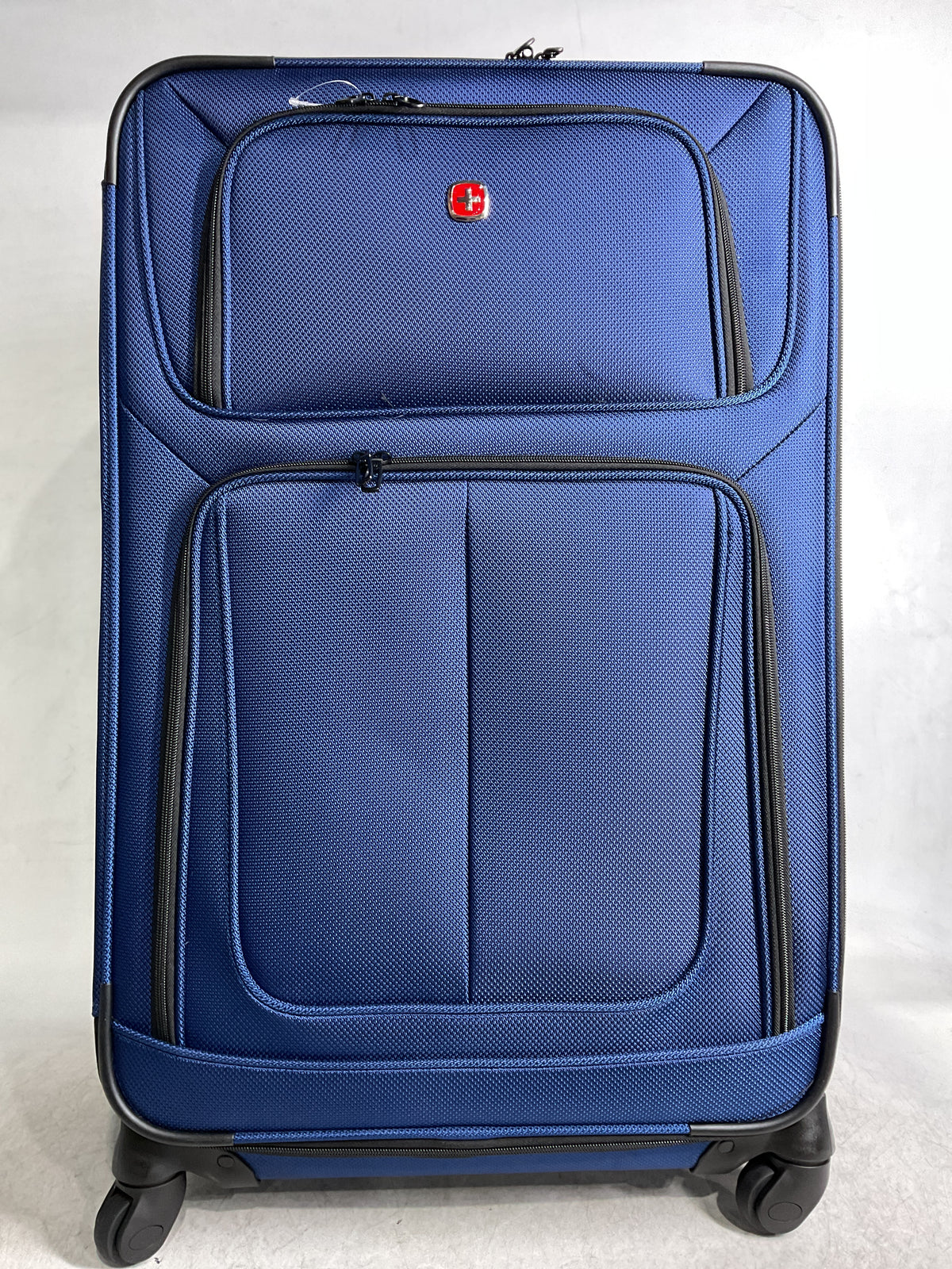 SwissGear Sion Softside Expandable Roller Luggage, Blue, Checked-Large 28-inch U1