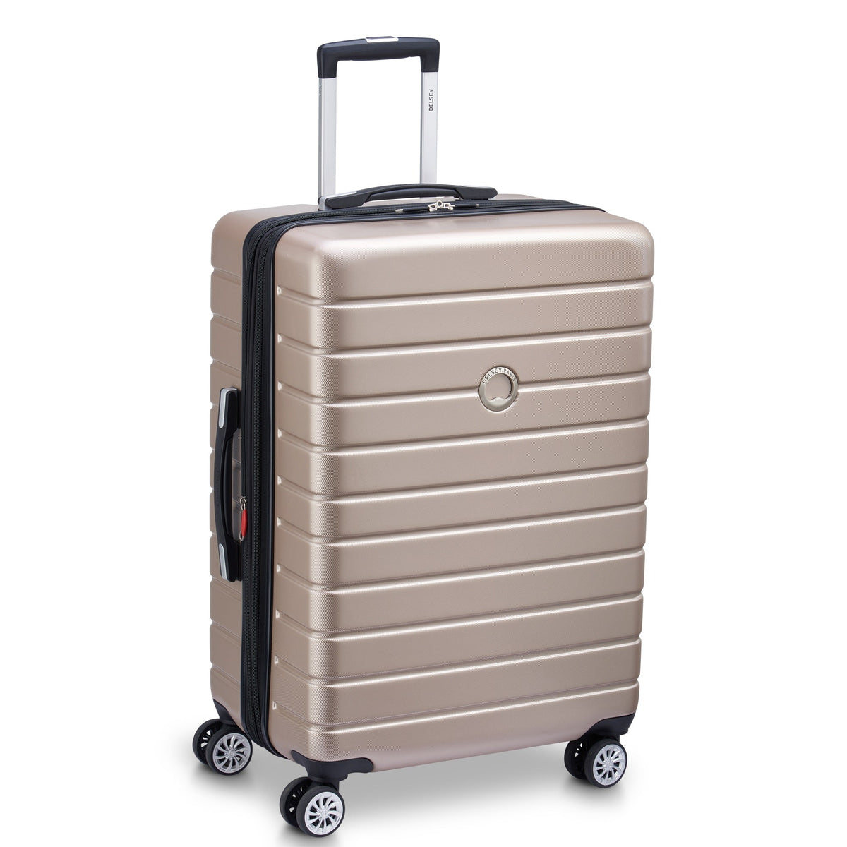 DELSEY Paris Jessica Hardside Expandable Luggage with Spinner Wheels - Rose Gold/Checked-Medium 25-Inch