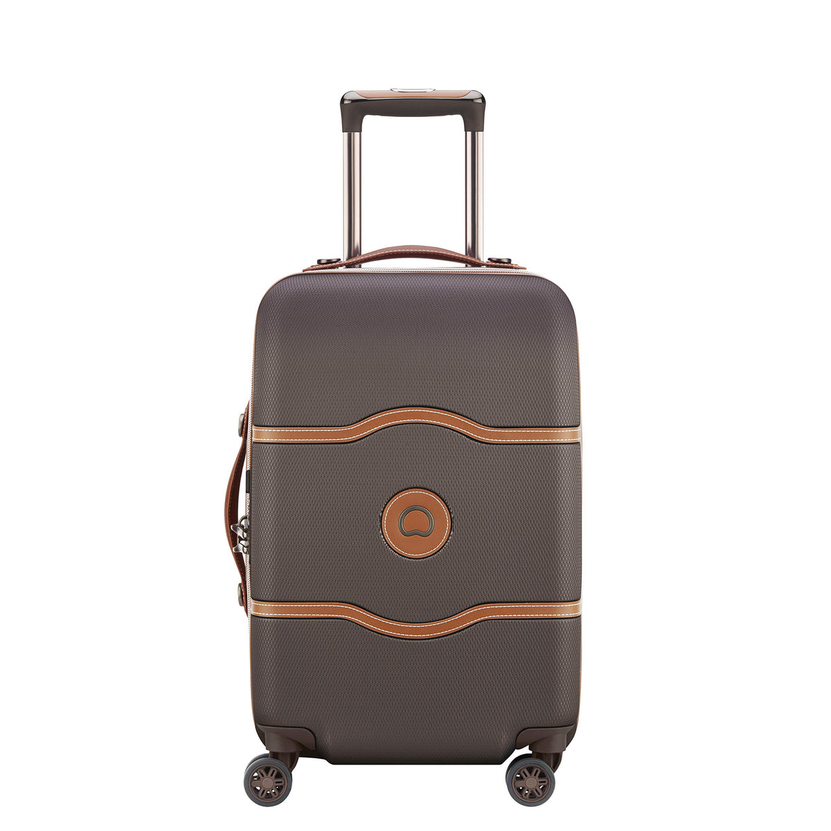 DELSEY Paris Chatelet Hardside Luggage with Spinner Wheels - Chocolate Brown/Checked-Medium 24 Inch