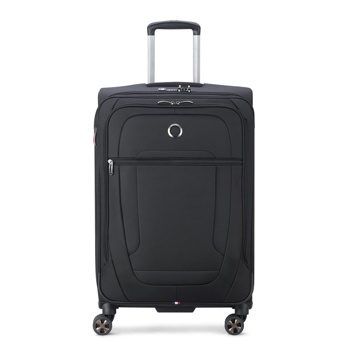 DELSEY Paris Helium DLX Softside Expandable Luggage with Spinner Wheels - Black/Checked-Medium 25 Inch