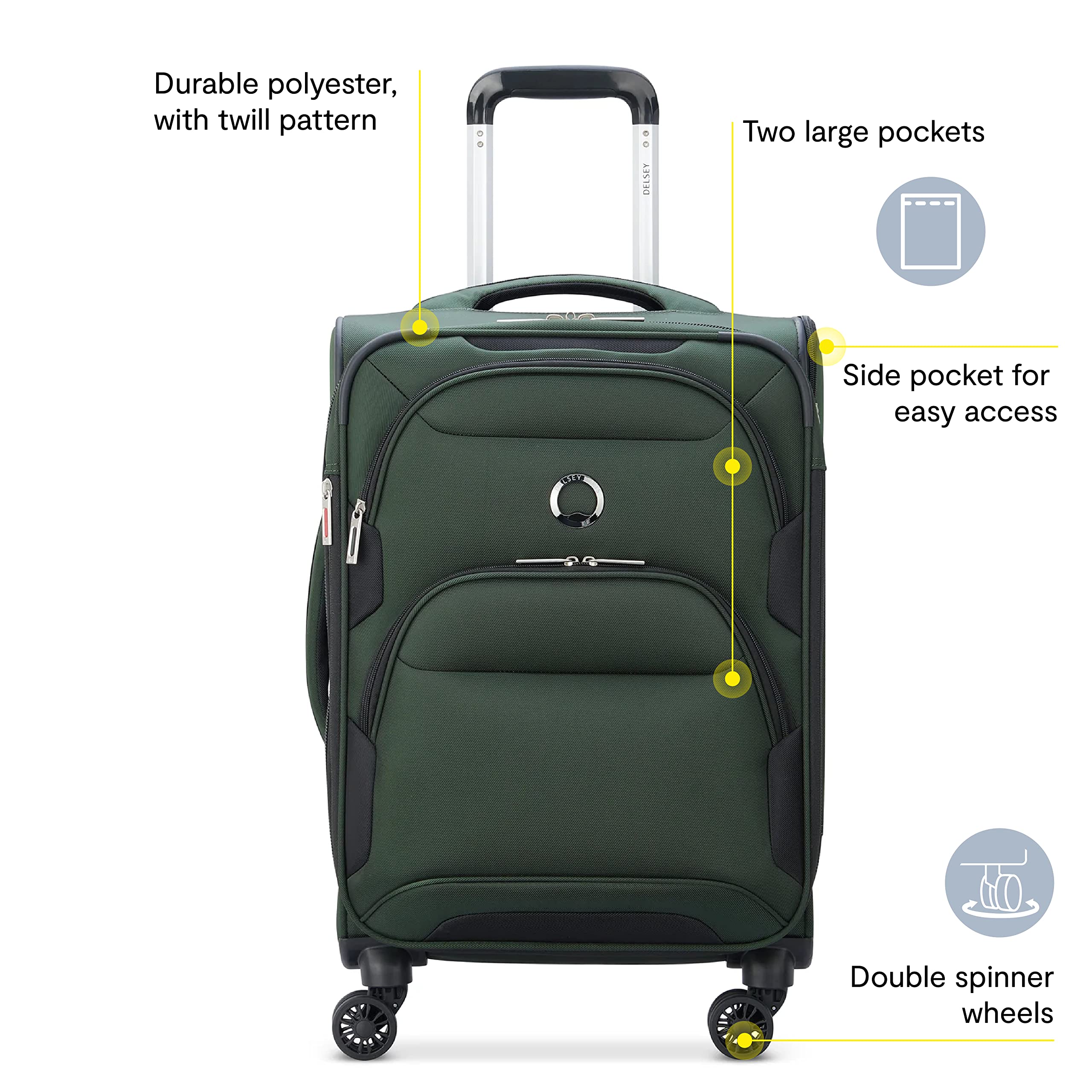 DELSEY Paris Sky Max 2.0 Softside Expandable Luggage with Spinner Wheels U1