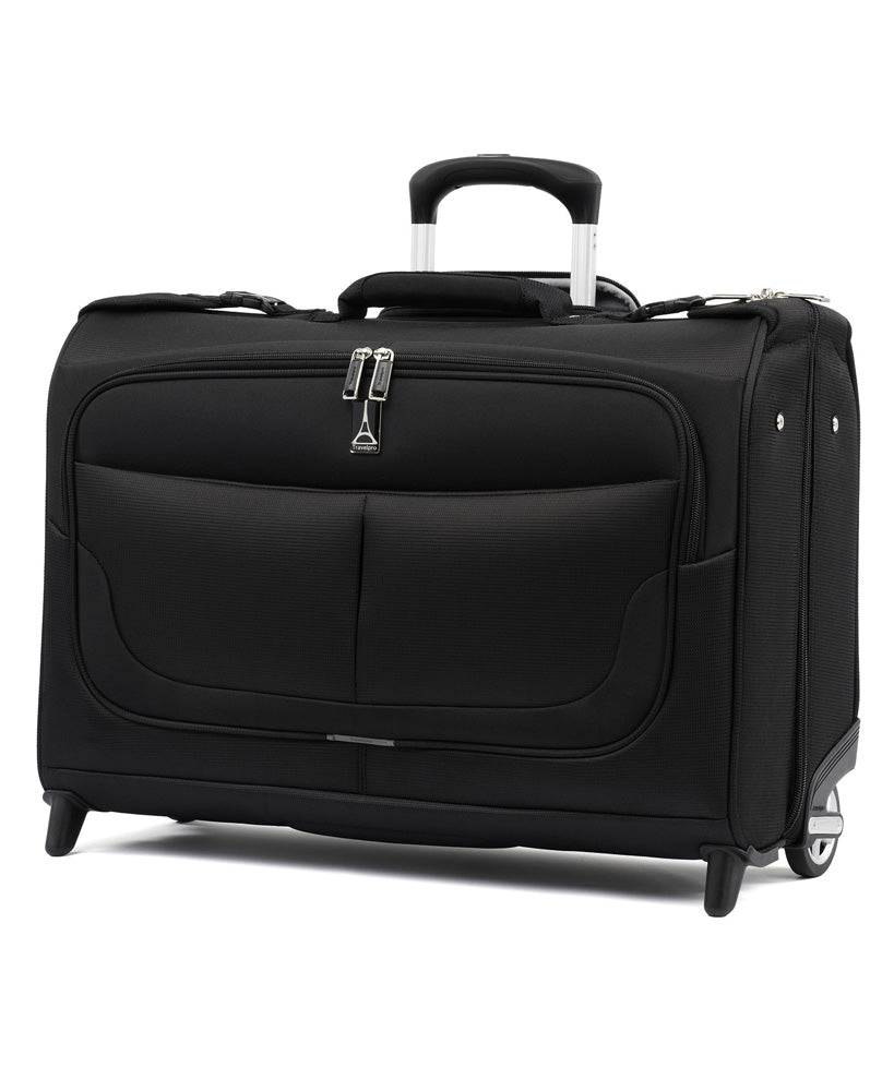 Travelpro Skypro Lightweight Airline Size Carry On Luggage Trolley Suitcase - Midnight Black/22" Rolling Garment Bag