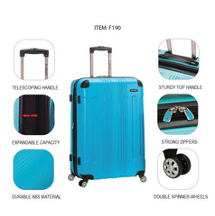 Rockland London Hardside Spinner Wheel Luggage, Turquoise, 3-Piece Set (20/24/28) U1