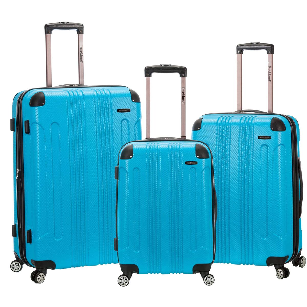 Rockland London Hardside Spinner Wheel Luggage, Turquoise, 3-Piece Set (20/24/28) U1