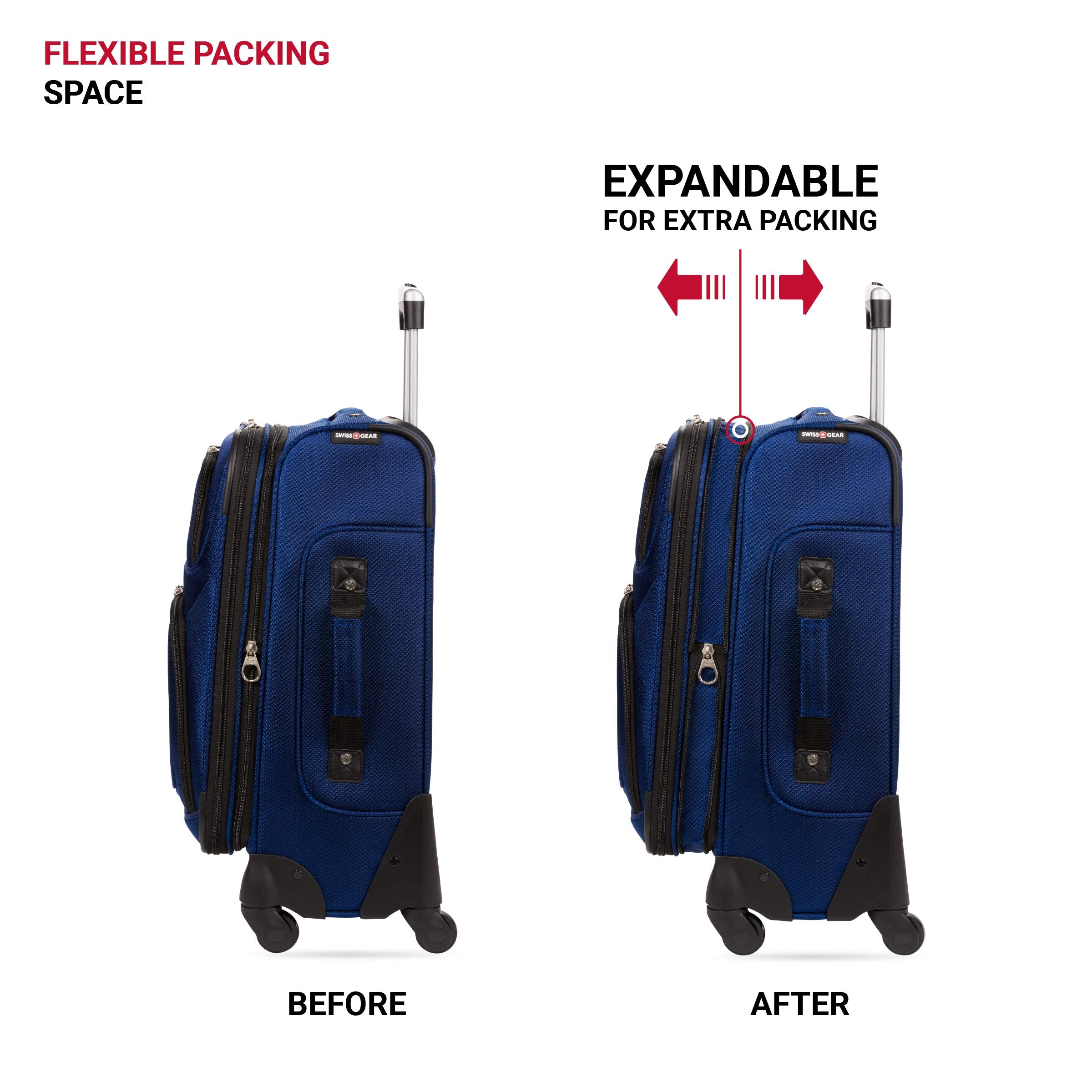 SwissGear Sion Softside Expandable Roller Luggage, Blue, Carry-On 21-Inch U2