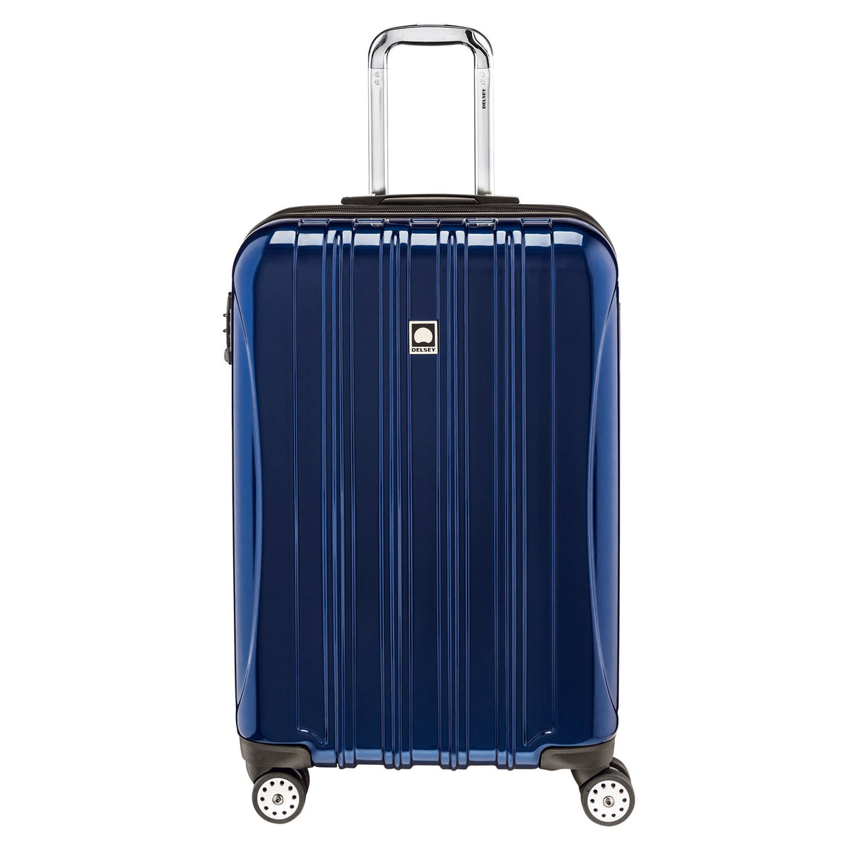 DELSEY Paris Helium Aero Hardside Expandable Luggage with Spinner Wheels, Blue Cobalt, Checked-Medium 25 Inch U1