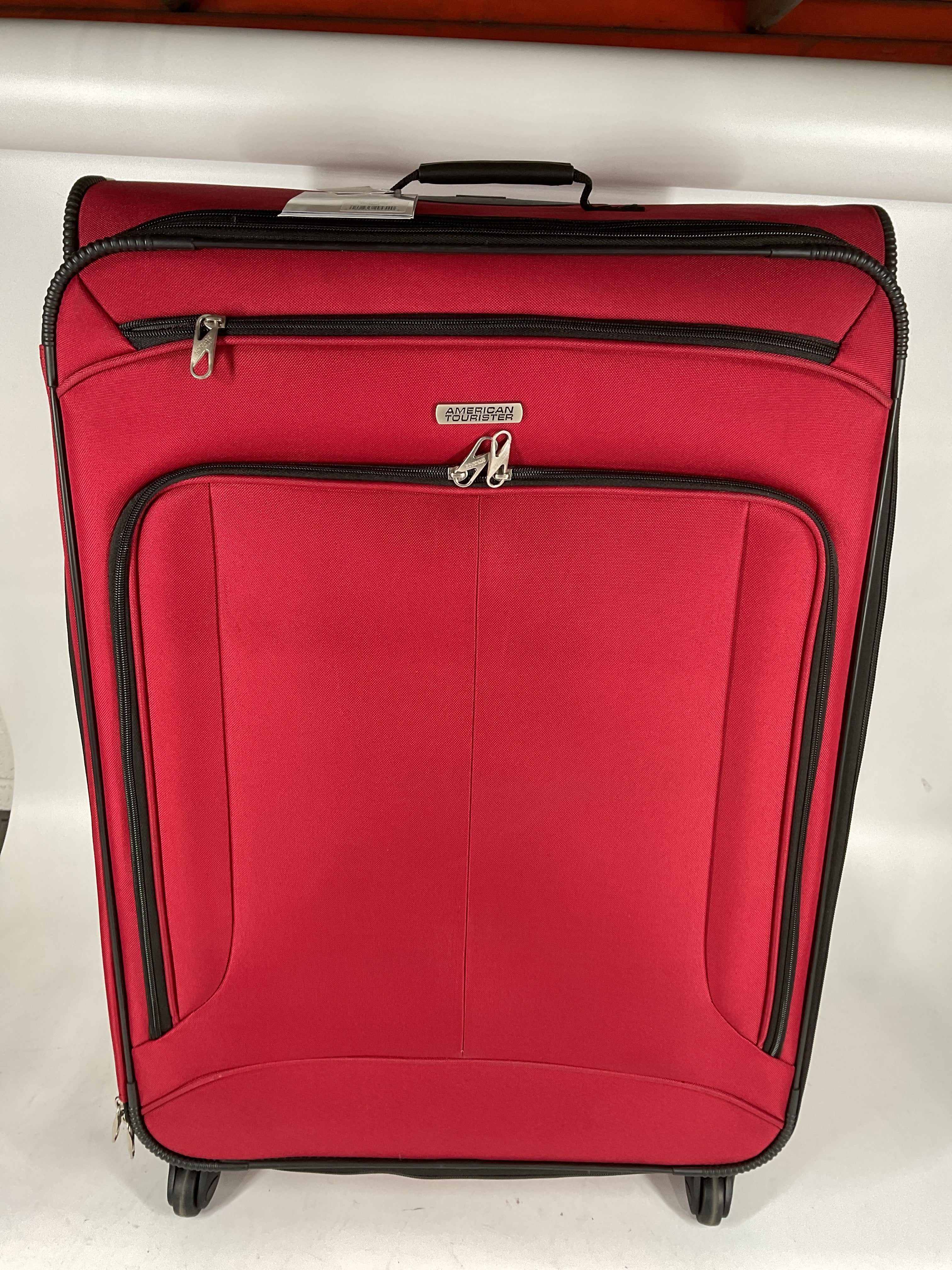 American Tourister Pop Max Softside Luggage with Spinner Wheels - Red/Checked-Large 29-Inch