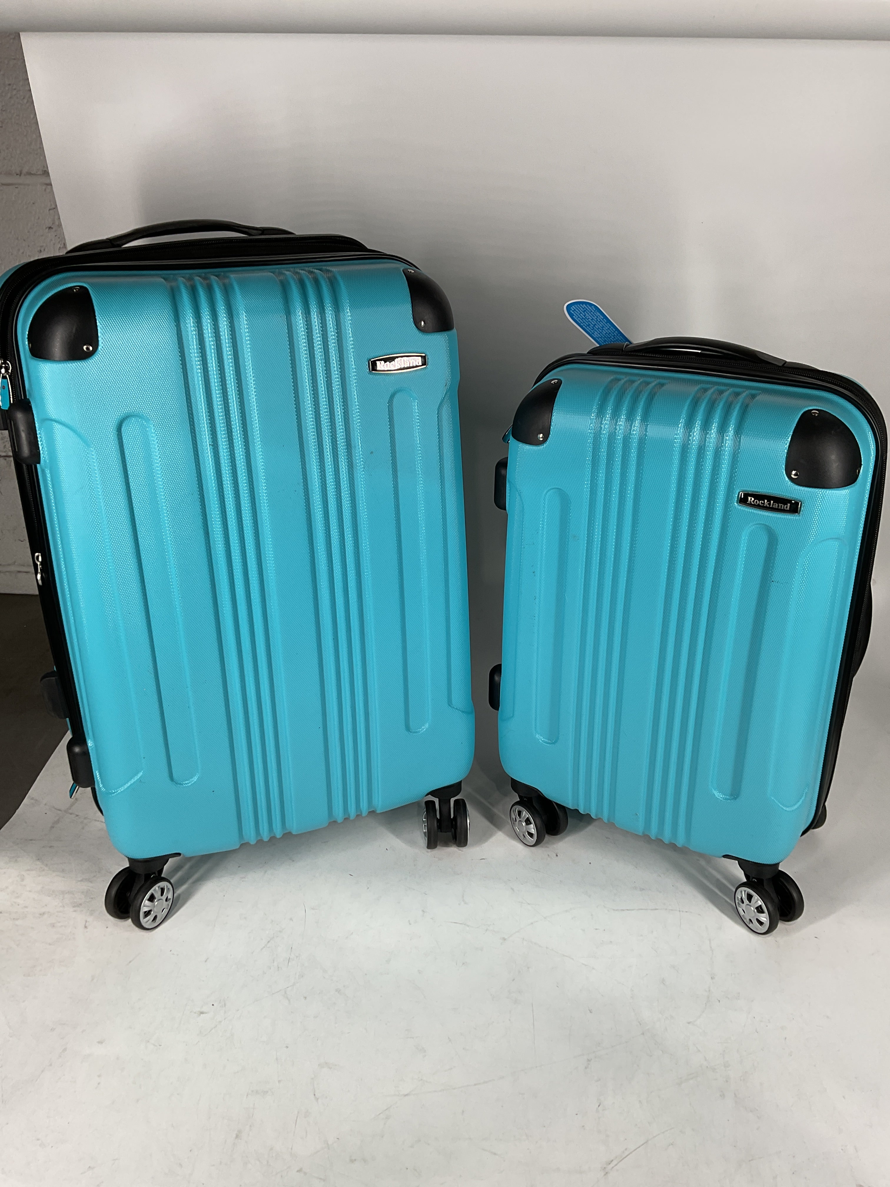 Rockland London Hardside Spinner Wheel Luggage, Turquoise, 3-Piece Set (20/24/28) U1