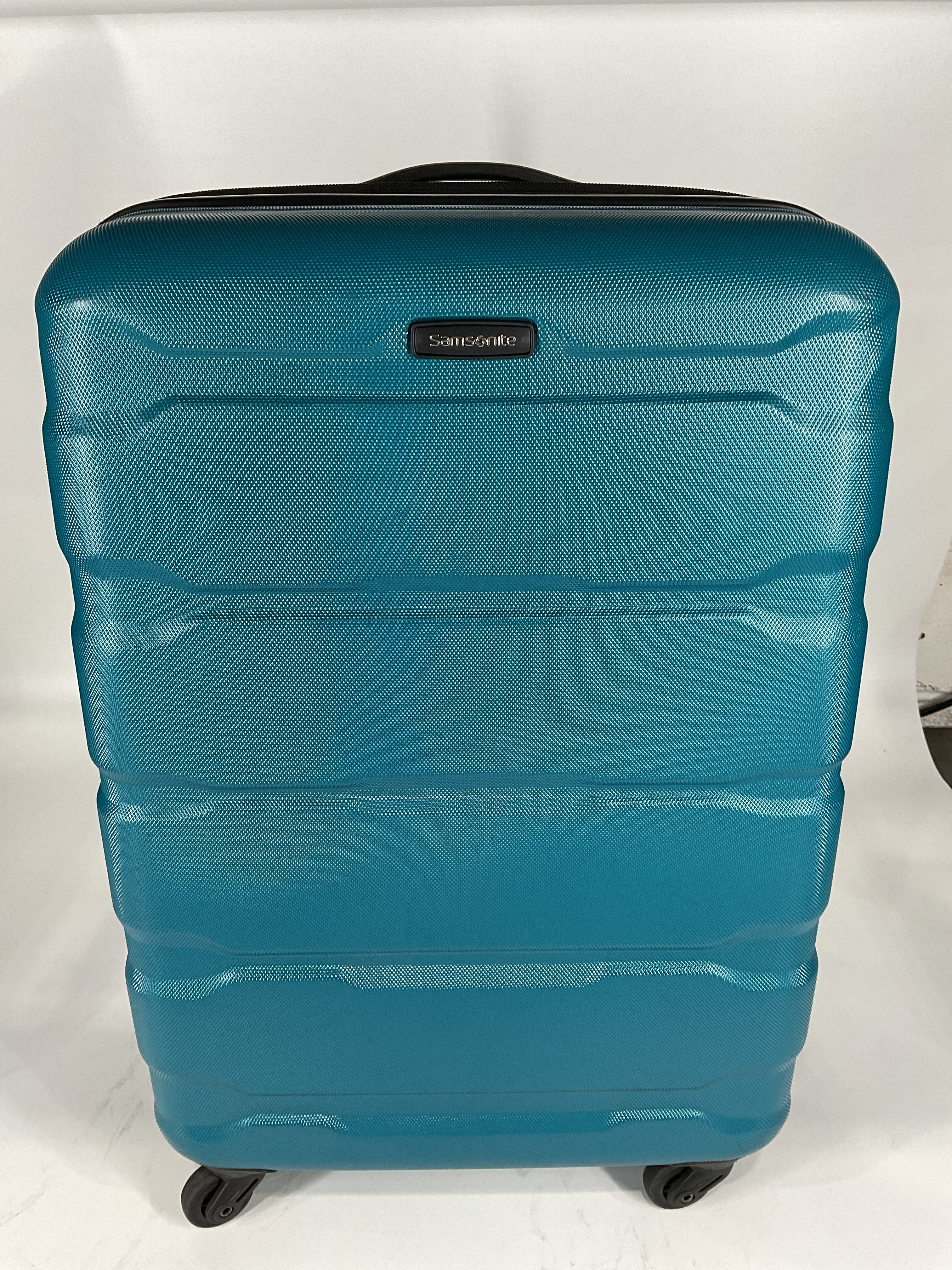 Samsonite Omni Pc Hardside Expandable Luggage with Spinner Wheels - Caribbean Blue/Checked-Medium 24-Inch