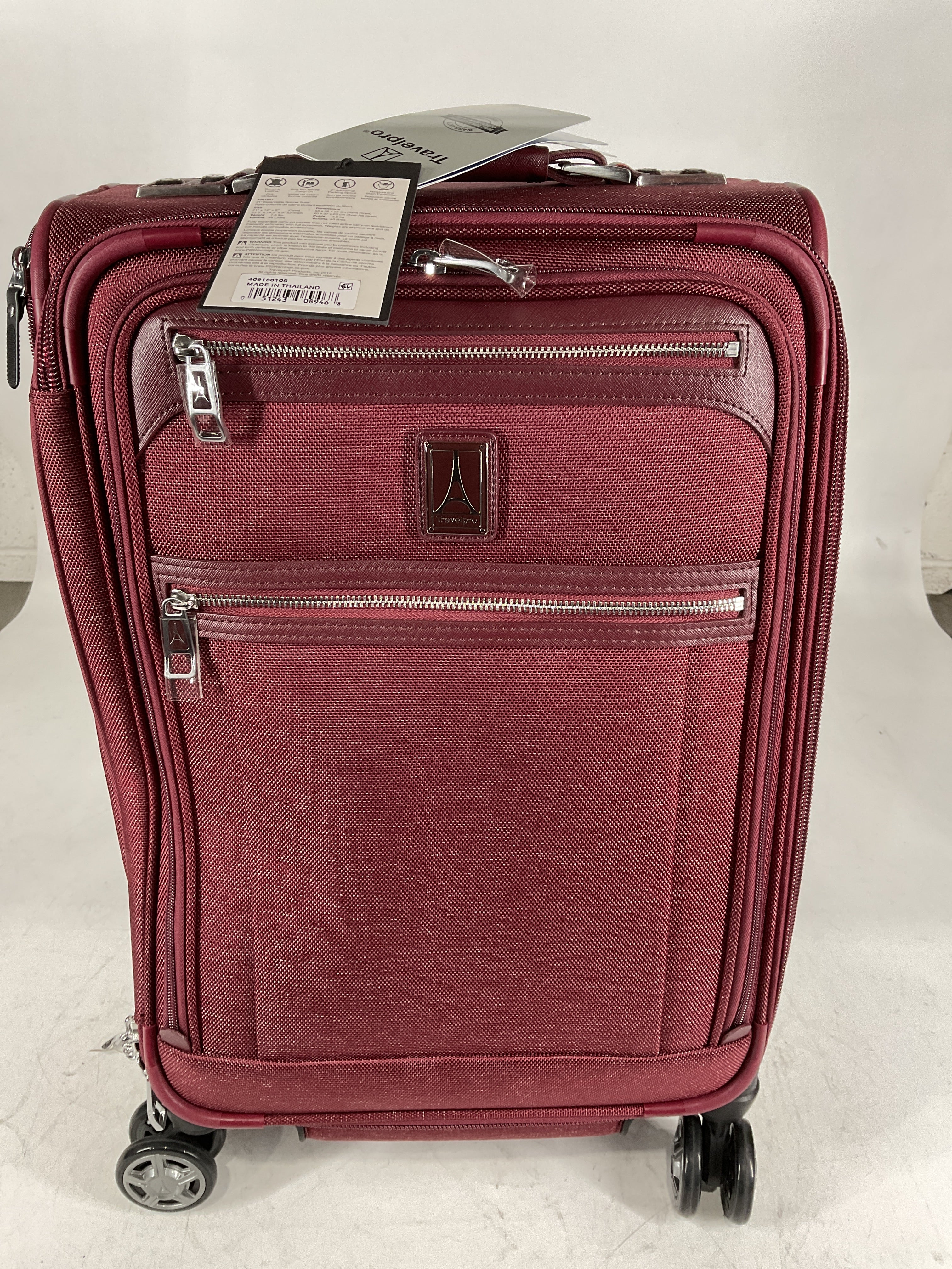 Travelpro Platinum Elite Softside Expandable Luggage, 8 Wheel Spinner Suitcase, USB Port, Suiter, Men and Women U1