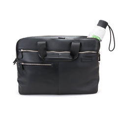 Genius Pack Luxe Leather Laptop Briefcase - Black/One Size