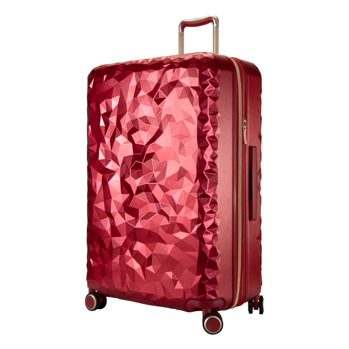 Ricardo Beverly Hills Indio Hardside Luggage, Durable, Spacious, Stylish, Compression Straps, Secondary Packing Compartment - Ruby/Checked-Large 28-Inch