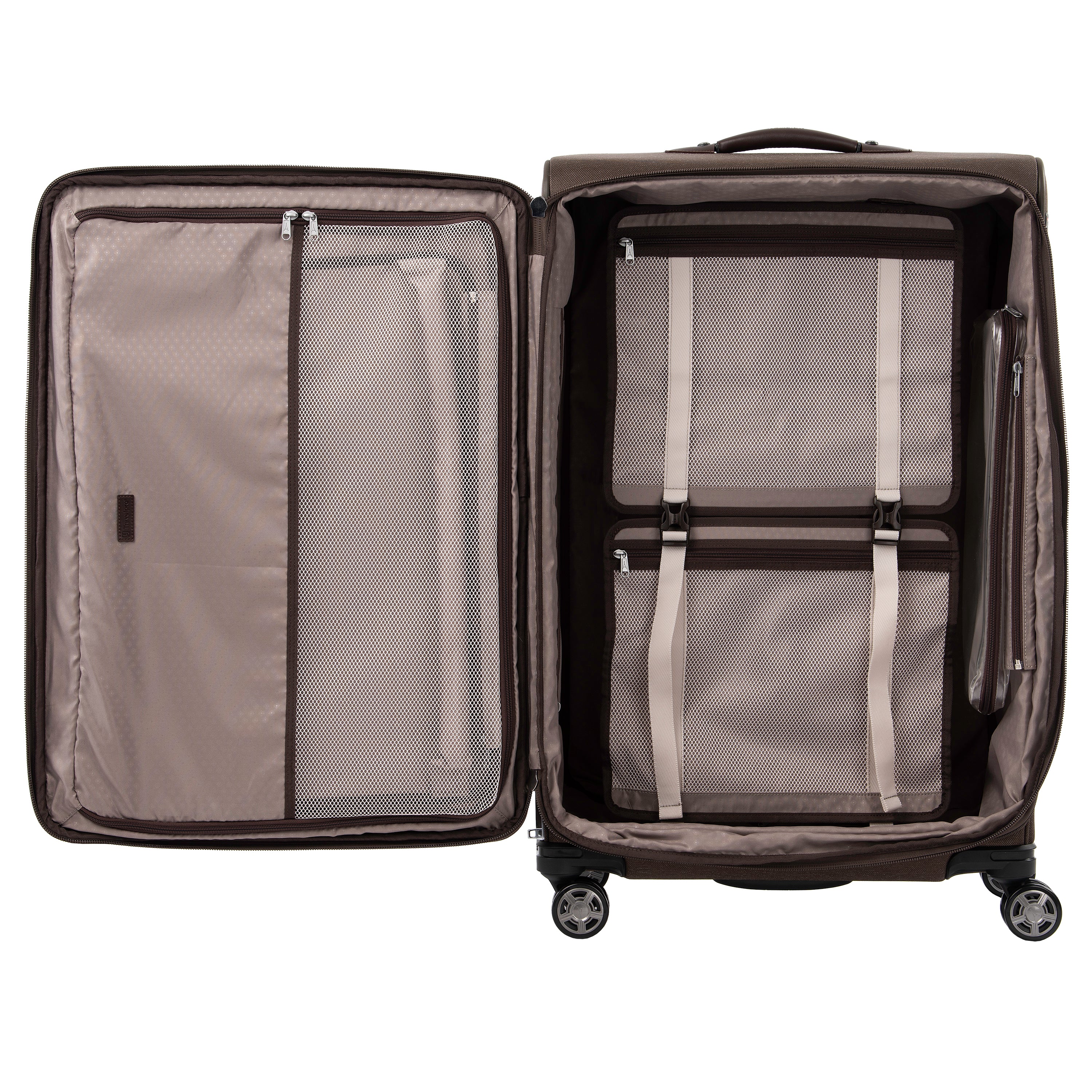 Travelpro Platinum Elite Softside Expandable Luggage, 8 Wheel Spinner Suitcase, USB Port, Suiter, Men and Women U1