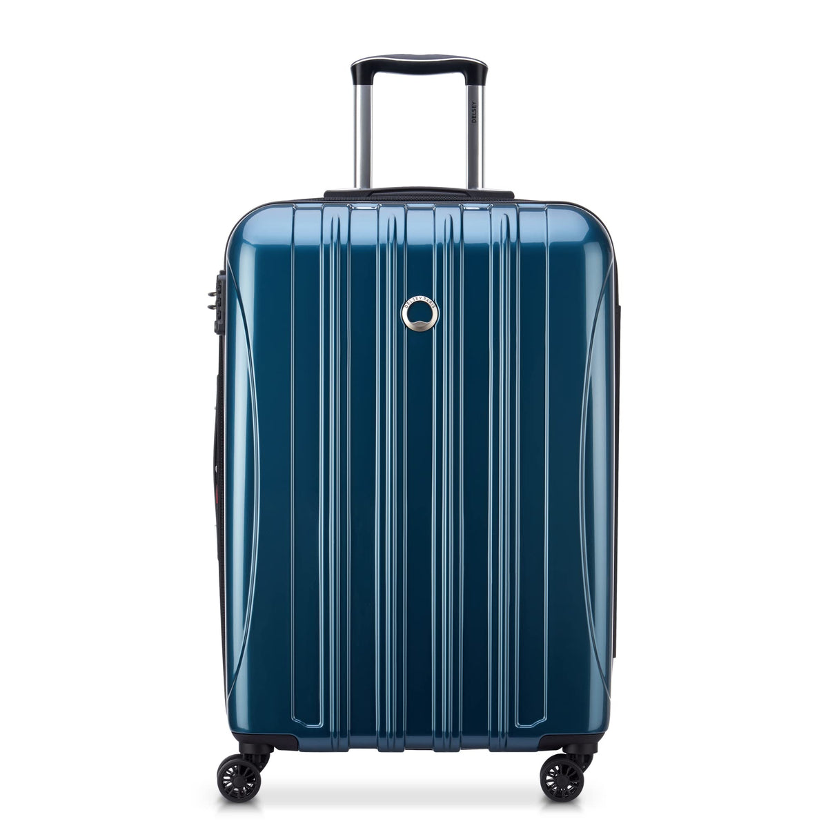 DELSEY Paris Helium Aero Hardside Expandable Luggage with Spinner Wheels - Teal/Checked-Medium 25 Inch