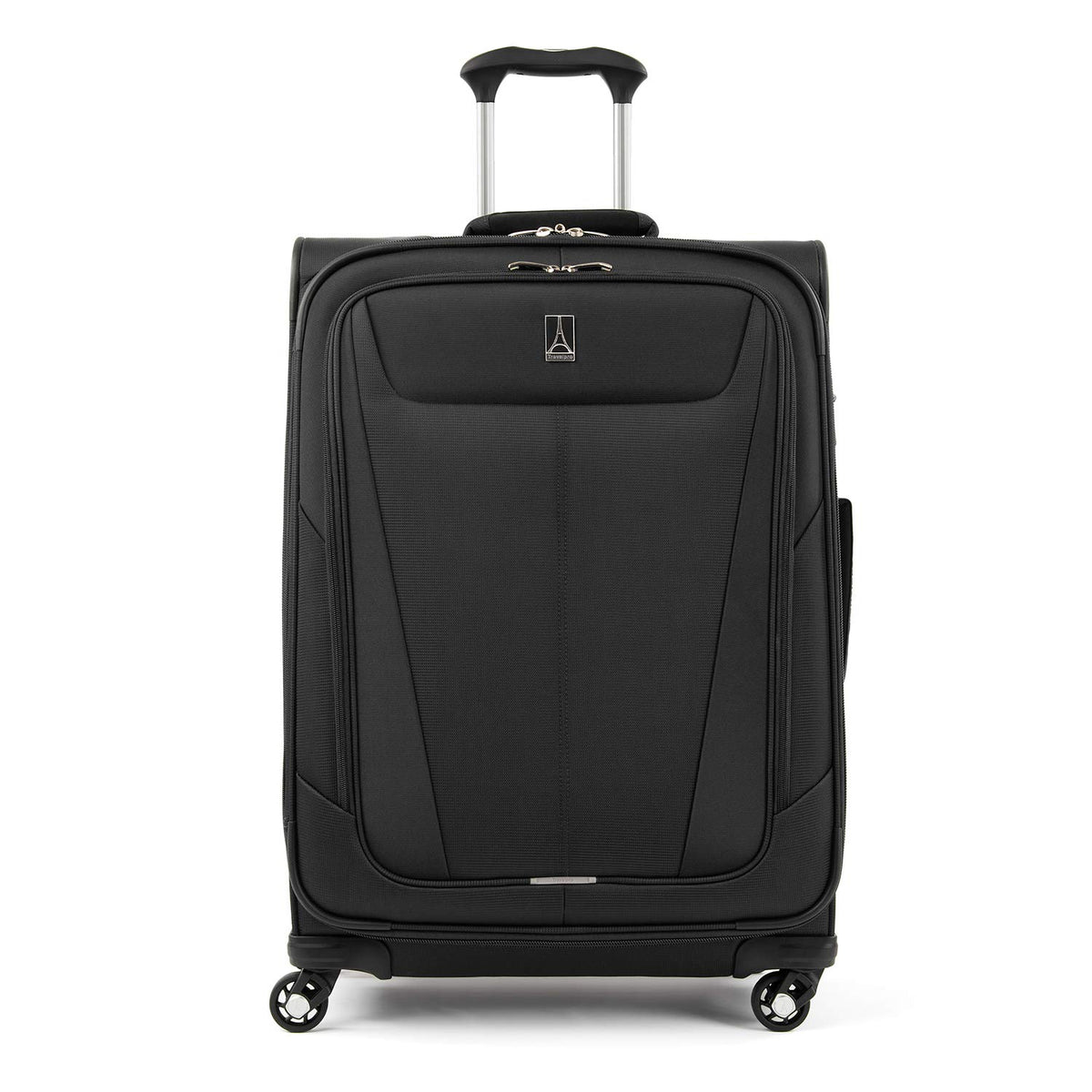 Travelpro Maxlite 5 Softside Expandable Luggage with 4 Spinner Wheels, Lightweight Suitcase, Men and Women - Black/Checked-Medium 25-Inch