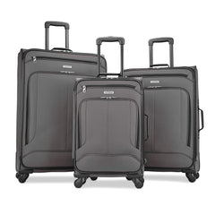 American Tourister Pop Max Softside Luggage with Spinner Wheels - Charcoal/3-Piece Set (21/25/29)